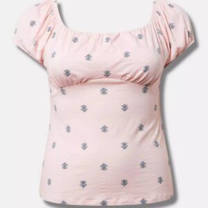 NWT Torrid Slub Jersey Blouse in Almond Blossom